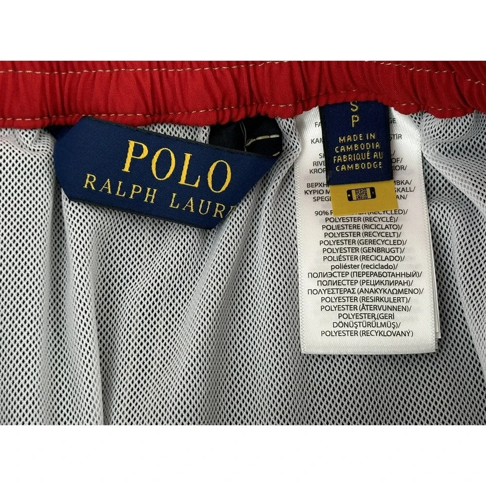 NEW $75 Polo Ralph Lauren Kaliua Swim Trunks Shorts Mens S Blue‎ w Red Pony Mesh